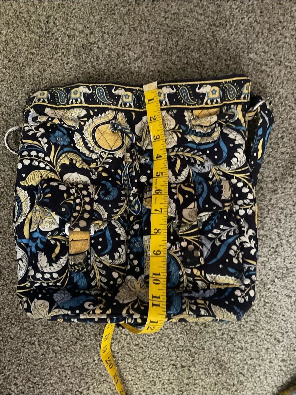 Vintage Vera Bradley "Ellie Blue" Quilted Bucket Bag - Retired Print - Picture 4 of 5